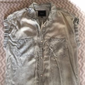 Rails chambray polka dotted sleeveless top S